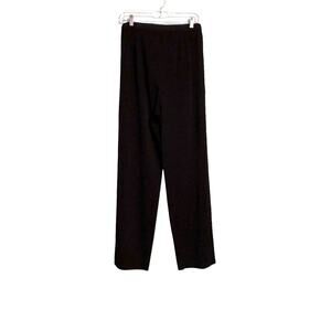 Misook Black Knit Pant Size Large Elastic Waist Sleeves Slightly Sheer